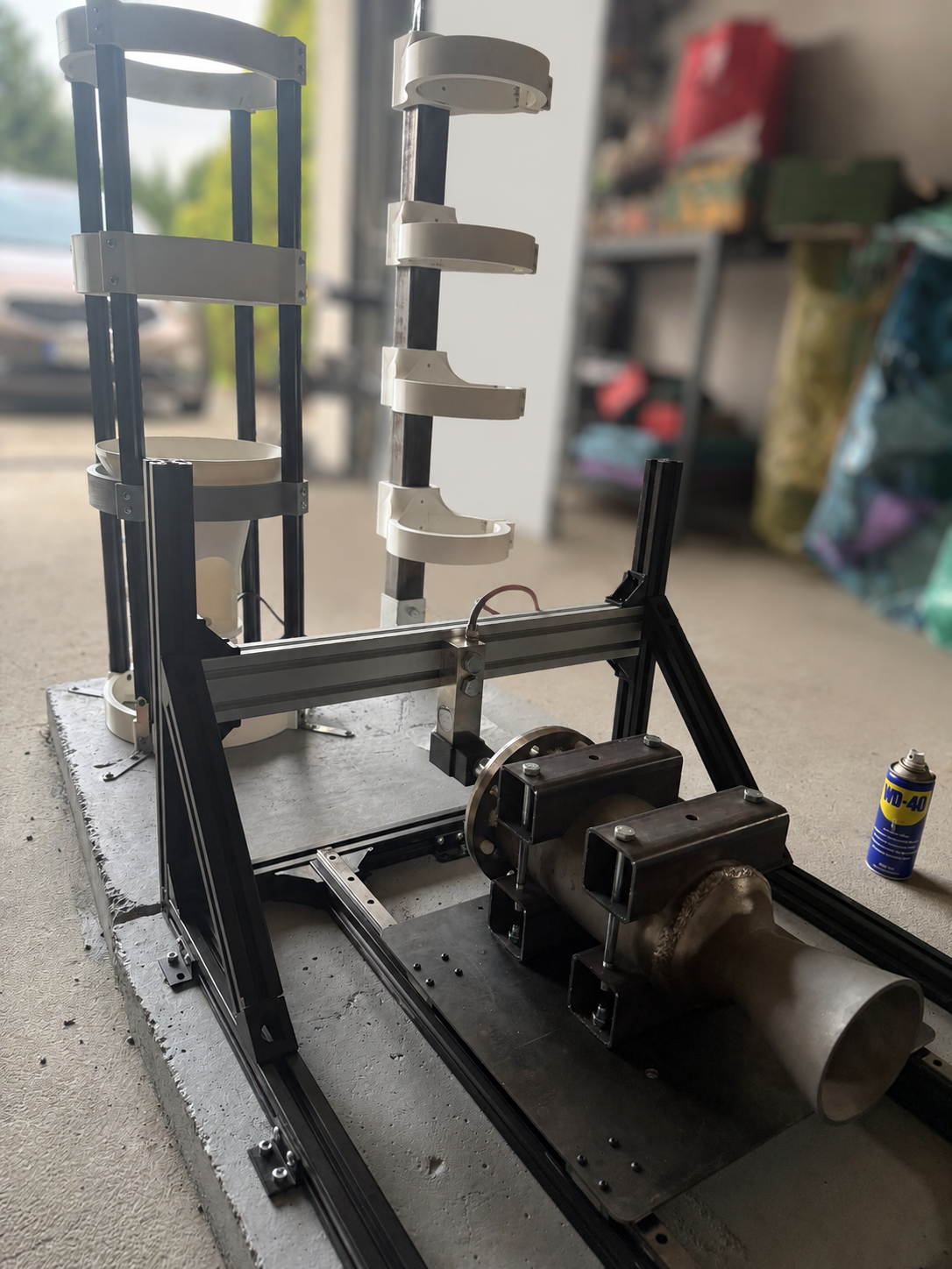 Engine mounted in the test stand