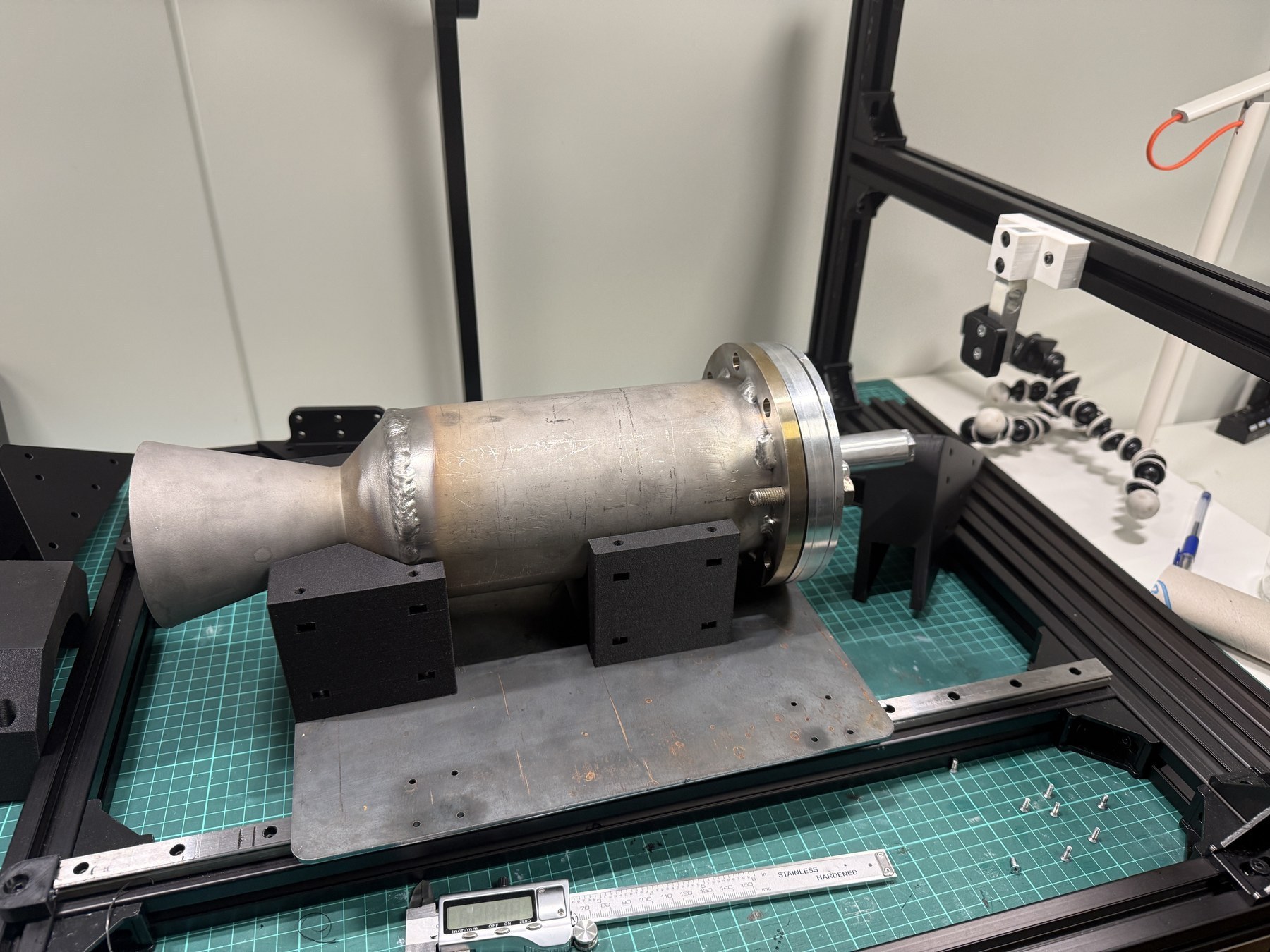 Engine mounted in the test stand